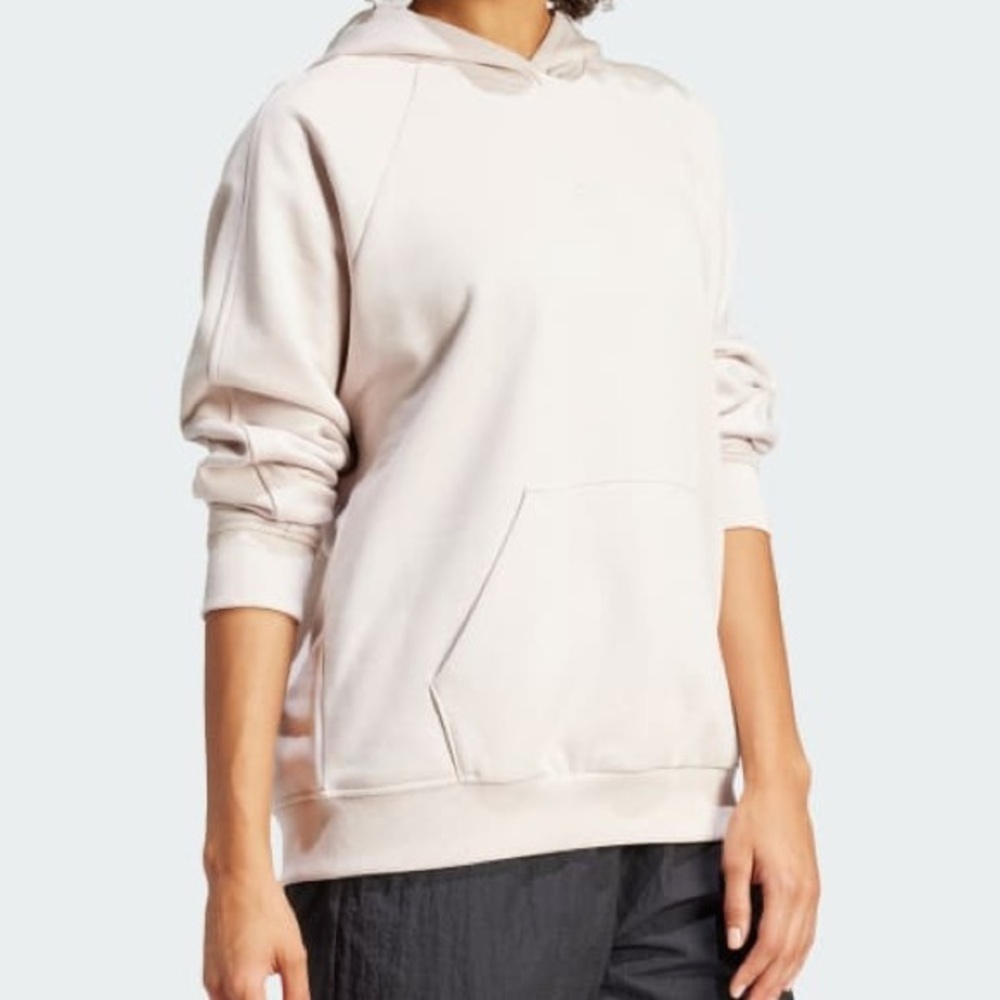Adidas Cream All Szn Boyfriend Fleece Sweatshirt Hoodie Cotton Blend New Sz S - Picture 4 of 14